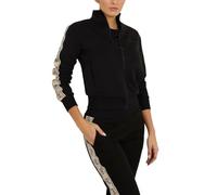 GUESS Felpa zip con logo laterale Firmata Guess, realizzata in punto Milano e caratterizzata da bande laterali, logo frontale in tinta e collo alto. L'immagine riporta una taglia S. Lunghezza manica.
