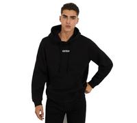 GUESS Felpa 'Roy' nero / bianco, Taglia XL