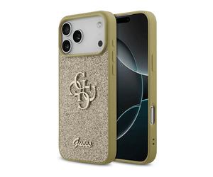 GUESS Fixed Glitter Big 4G COVER per Apple iPhone 17 Pro, Oro