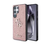 GUESS Fixed Glitter Big 4G Metal Logo COVER per Samsung Galaxy S25 Ultra, Rosa