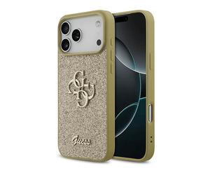 GUESS Fixed Glitter Big 4G per Max COVER MAGSAFE per Apple iPhone 17 Pro Max, Oro
