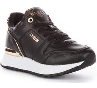 Guess Fl8Ddyele12 In Pelle Con Lacci Sneakers Alte Nere E Oro Da Donna UK 3 -8