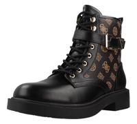 GUESS Scarpe Donna Anfibio in Ecopelle Nero/Stampa multilogo Taglia Scarpa: 38