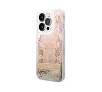 Guess Custodia Paisley Liquid Glitter trasparente per iPhone 14 Pro Max