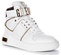 GUESS Flpcr3Fal12 Corten Alto Top Oro Logo Trainer Bianco Oro Da Donna UK 3 - 8