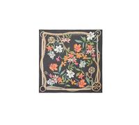 GUESS Foulard, Motivo Floreale su Sfondo Nero, 130x130 cm, 100% Modal