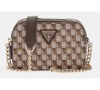 GUESS G Onda Geometrico Stampa Mini a Tracolla Donna Borsa IN Marrone Multi