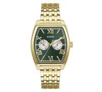 Guess Gabriel GW0975G2 - Orologio da polso analogico al quarzo, in acciaio inox, 38 mm, cinturino in acciaio inox, oro, 3 bar, colore quadrante: verde, datario, lancette luminose