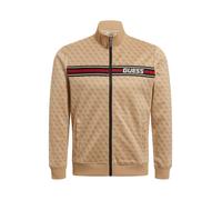 GUESS Giacca di felpa sportiva 'KORBIN' beige / rosso / nero / bianco Uomo GUESS S beige / rosso / nero / bianco