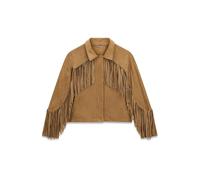 GUESS Giacca corta con frange, Marrone, Medium