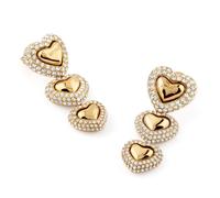 Guess Gioielli Orecchini Da Donna A Cuore Pavé Color Oro JUBE05013JWYG