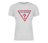GUESS Maglietta da donna Tri Icon, Bianco puro, XS