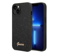 Guess Glitter Flakes Compatibile con iPhone 14 e compatibile con iPhone 13 Custodia - Nero
