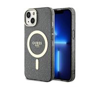 Guess Glitter Gold Custodia nera per Magsafe - iPhone 14 Plus