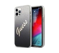 Guess Glitter Gradient Script Custodia nera - iPhone 12 Pro Max