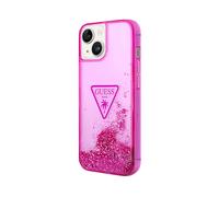Guess, Cover per iPhone 14 Plus Glitter Palm, Rosa