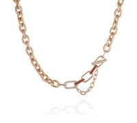 GUESS Goldtone Crystal Stone Link Toggle Statement collana collare Statement Statement collana, taglia unica, metallo, pietra di vetro