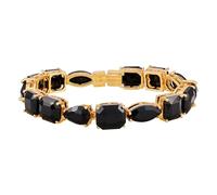 GUESS Goldtone Jet Black Crystal Stone Bracciale