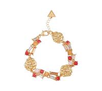 GUESS Goldtone Light Peach Glass Crystal Line - Braccialetto in metallo, misura unica, con pietra di vetro