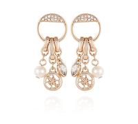 GUESS Goldtone Multi Charm Cristallo Orecchini Pendenti, Taglia Unica, Metallo, Pietra di Vetro