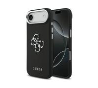 GUESS Grained Big 4G Small Classic Logo CUSTODIA PER SMARTPHONE per Apple Universale, Nero