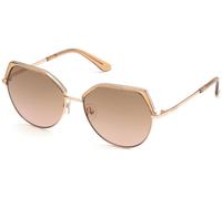 Guess Donna GU7736 57G Occhiali da sole Metallo Beige Marrone Geometrica Normale Specchiato