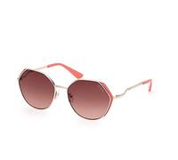 Guess Donna GU7842 32F Occhiali da sole Metallo Oro Marrone Geometrica Normale Sfumato