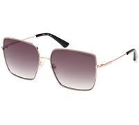 Occhiali Guess Square Metal giallo oro con lenti a specchio viola donna