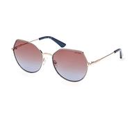 Occhiali da sole Guess Geometric Metal oro giallo con lenti a specchio blu rosso blu donna