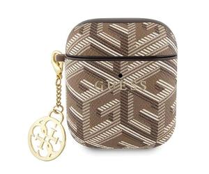 Guess GUA2PGCE4CW Custodia per AirPods 1/2 Cover Marrone GCube Charm