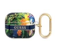 Guess GUA3HHHFLB - Custodia per AirPods 3, collezione Blue Flower Strap