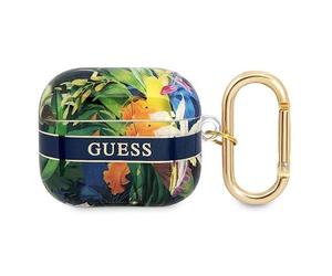 Guess GUA3HHHFLB - Custodia per AirPods 3, collezione Blue Flower Strap