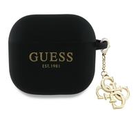 Guess GUA4LECG4K Cover per AirPods 4 nera/nera in silicone con ciondolo 4G