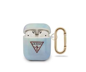 Guess GUACA2TPUMCGC02 Tie & Dye Collection - Copertura protettiva per docking station per cuffie wireless AirPods, colore: Blu