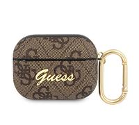 Guess GUAP4GSMW Custodia per AirPods Pro, marrone 4G Script Metal Collection