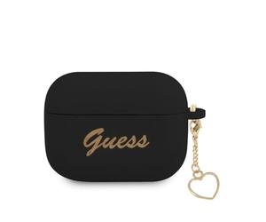 Guess GUAPLSCHSK FEA3SILRE - Custodia per AirPods Pro, in silicone, colore: Nero