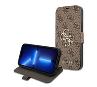 Guess GUBKP13X4GMGBR - Custodia per iPhone 13 Pro Max 6,7", con logo 4G, colore: Marrone