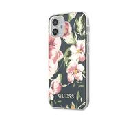 Guess Carcasa iPhone 12 mini Licencia Flores Negro
