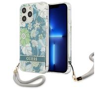 Guess GUHCP13LHFLSN iPhone 13 Pro / 13 6,1 grüne Hardcase Flower Strap