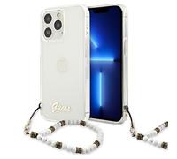 Guess GUHCP13LKPSWH iPhone 13 Pro / 13 6,1 Transparente Hartschale White Pearl
