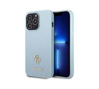 Guess GUHCP13LPS4MB Custodia Saffiano 4G Small Metal Logo, Blu - iPhone 13 / 13 Pro
