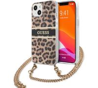 Guess GUHCP13SKBCLE - Astuccio Cellulare, Custodia per iPhone13 Mini 5,4'', motivo leopardato, colore: Oro
