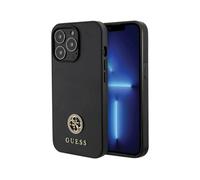 Guess GUHCP13XPS4DGPK Custodia rigida con strass e logo in metallo, nero - iPhone 13 Pro Max