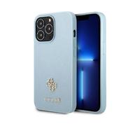 Guess GUHCP13XPS4MB Custodia Saffiano 4G Small Metal Logo, Blu - iPhone 13 Pro Max
