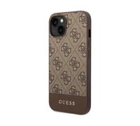 Guess GUHCP14MG4GLBR Custodia Liquid Glitter 4G, marrone - iPhone 14 Plus / 15 Plus