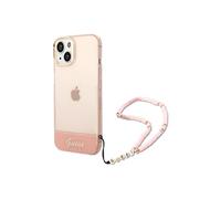 Guess Custodia rigida GUHCP14MHGCOHP per iPhone 14 Plus 6,7" con cinturino di perle Rosa
