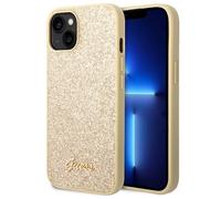 Guess GUHCP14MHGGSHD iPhone 14 Plus/ 15 Plus 6.7 gold Hard Case Glitter Script