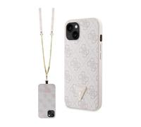 Guess GUHCP14SP4TDSCPP Crossbody 4G Logo in metallo, rosa - iPhone 13/14/15