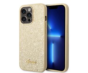 Guess GUHCP14XHGGSHD - Custodia rigida per iPhone 14 Pro Max 6,7", colore: Oro/Oro