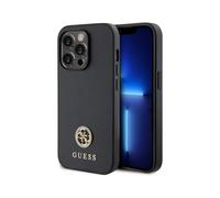 Guess GUHCP15LPS4DGPK Custodia rigida con strass e logo in metallo, nero - iPhone 15 Pro